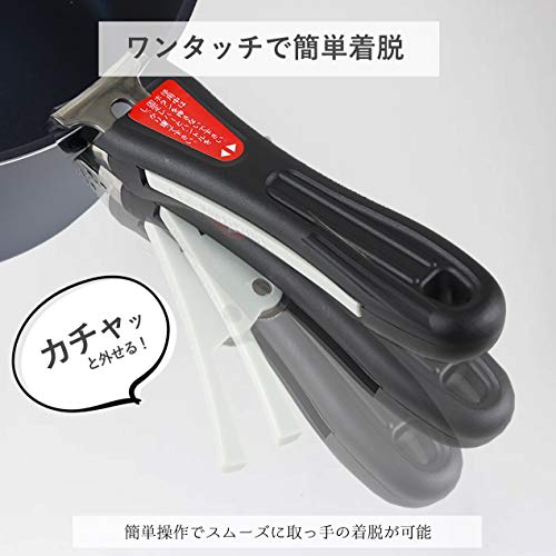 Pearl Metal 5-Piece Frying Pan and Pot Set, Induction Compatible, Dark Blue, Diamond Coat, Removable Handles, HB-3975