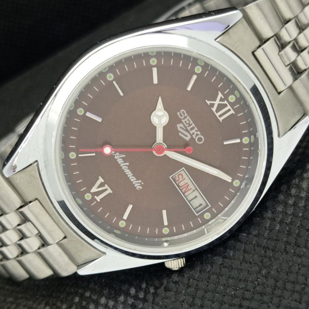 

REFURBISHED VINTAGE SEIKO 5 AUTOMATIC JAPAN MENS D/D BROWN WATCH 587c-a308769-2 SKU587c-a308769