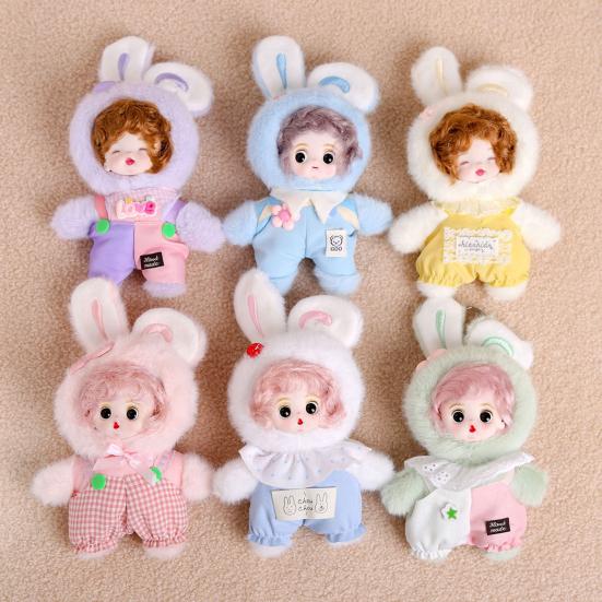 Plush Keychain Pendant Vinyl Face Doll Shape Compact Size Portable Key Chain Bag Decor Key Holder Backpack Ornament