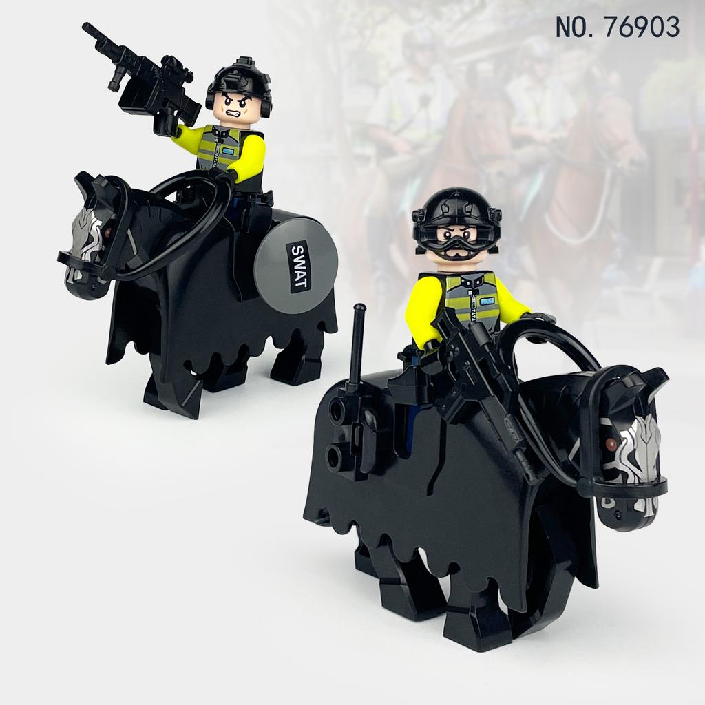 City Series Patrol Police Mounted Police Minifigures Building Blocks Toys