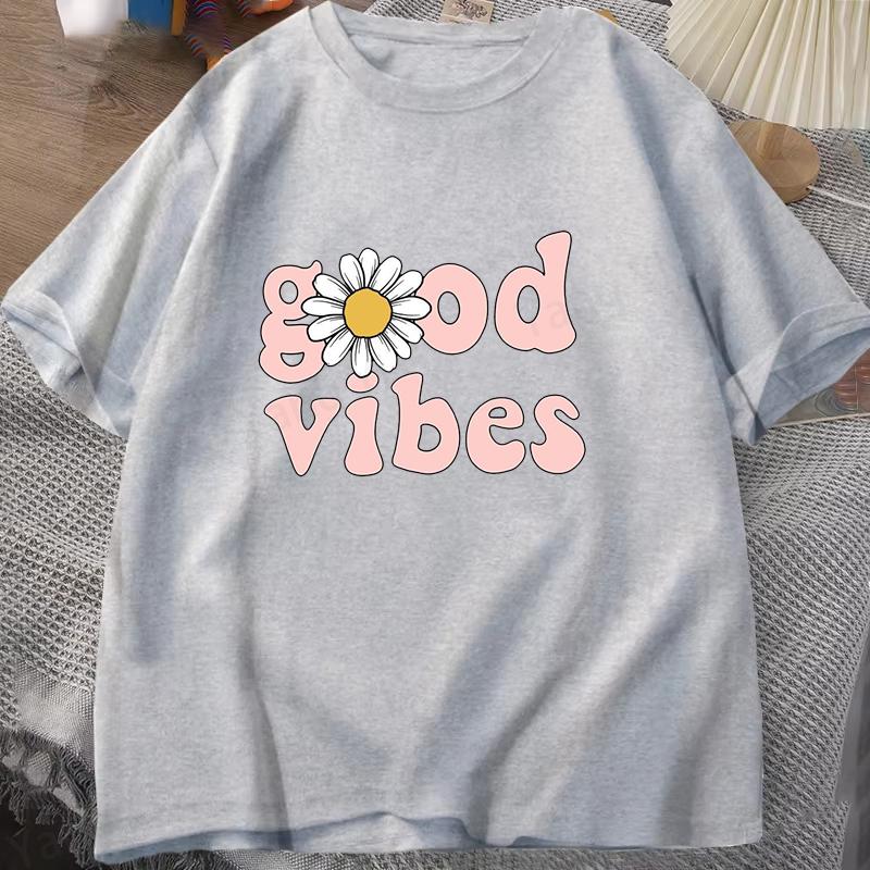 Printed T-shirt, women's casual short-sleeved T-shirt, fashionable letter print top.
