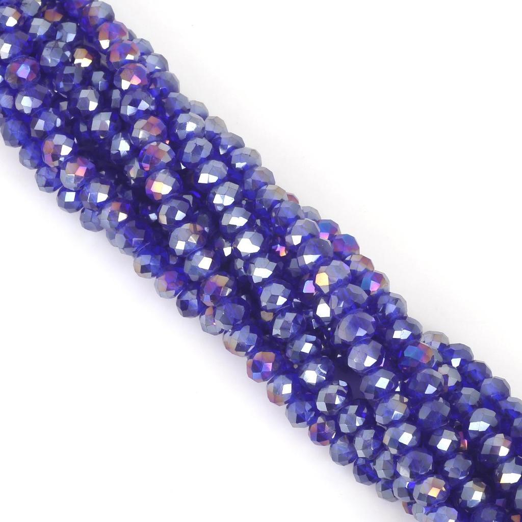 6mm Flat Glass Crystal Beads - DIY Plated Color Abacus Loose Beads for Accessories