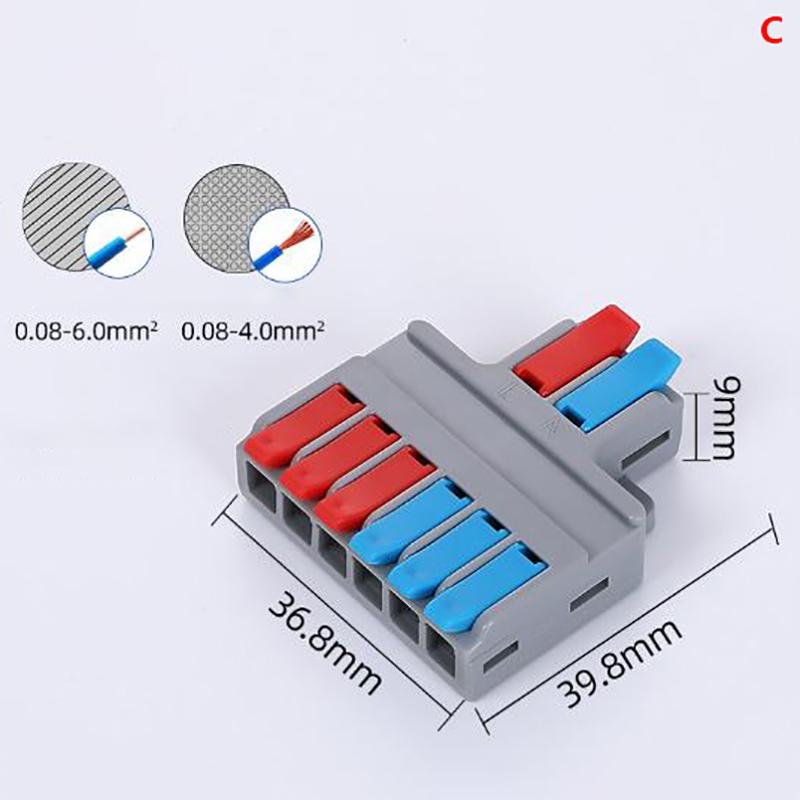 Quick Splitter 2 In 4/6 Out Wire Connector Universal Wiring Cable Connector Conductor Terminal Block High Quality