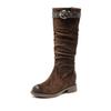 Autumn and winter new thick heel French retro western cowboy boots tall knight boots fashionable versatile stacking boots