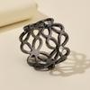 Crystal Shawl Rings Clip Flower Design Alloy Material Scarf Buckle Hollow Out Adjustable Hijab Clip Versatile Application