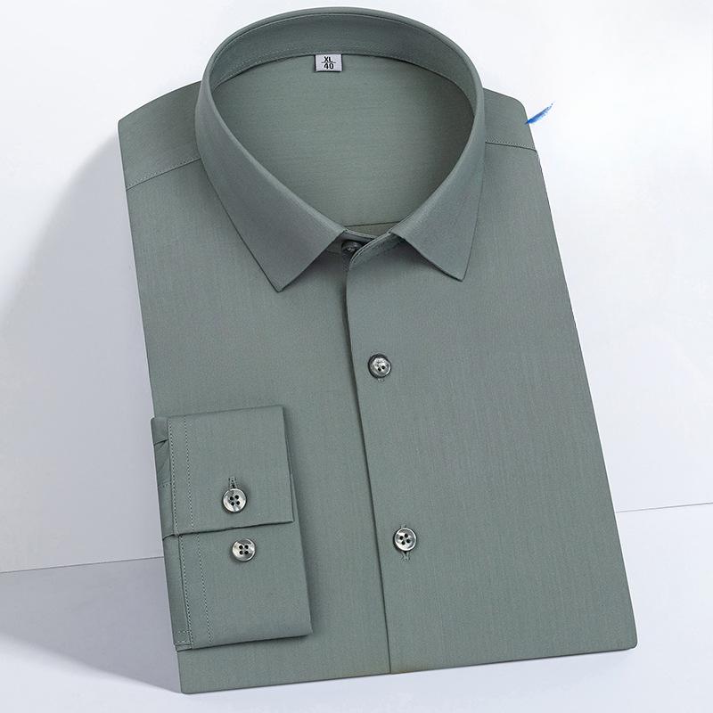 Bamboo Fiber Three-proof Shirt Elastic Anti-wrinkle Business Dress Men's Professional Wear Men's Wear
