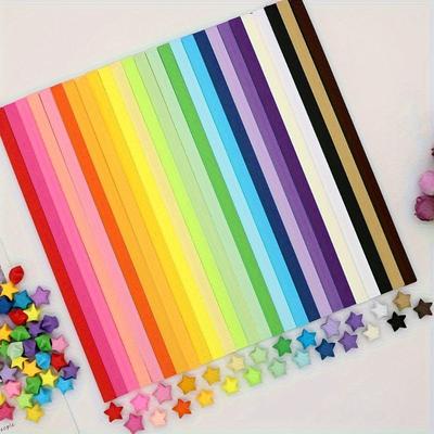 Förpackning med 1030 ark stjärnorigami för handgjord DIY lyckostjärna origami Perfekt för kreativt hantverk Färgdekoration.