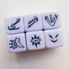 Acrylic 6 Sided Round Corner Dices Keyword Pattern Role Playing Dices for Table Game, Classroom Teaching Easy to Use