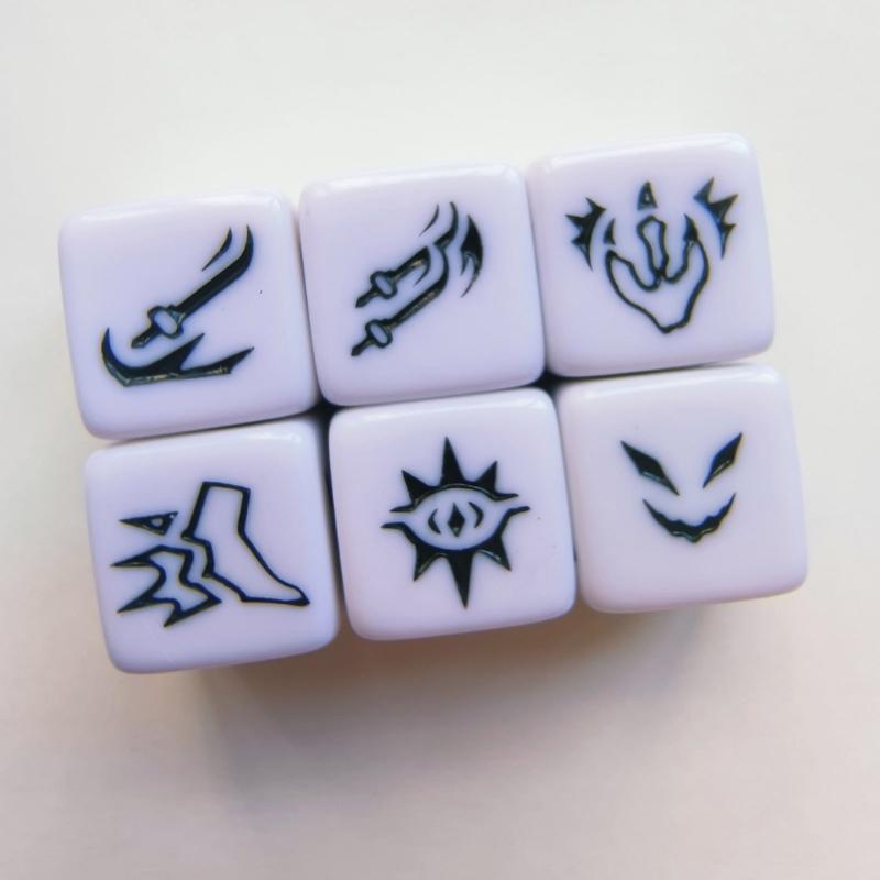 Acrylic 6 Sided Round Corner Dices Keyword Pattern Role Playing Dices for Table Game, Classroom Teaching Easy to Use