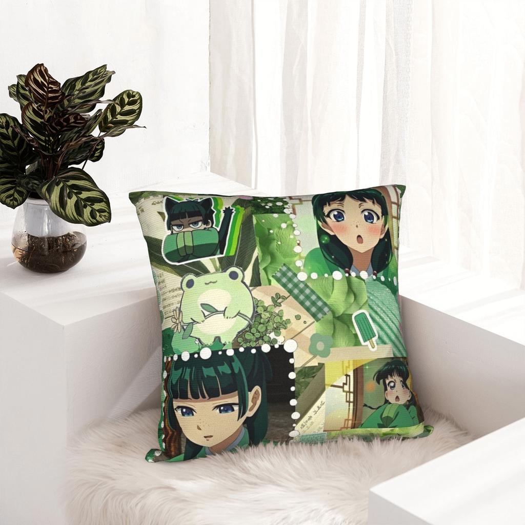 Printed The Apothecary Diaries Maomao Pillowcase Polyester Cushion Cover Decor Cartoon Anime Throw Pillow Case Cover Zippered