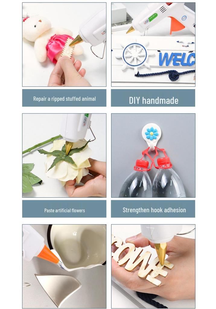 Household Small-Size Glue Gun with Temperature Control & 7-11mm Glue Sticks