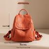 Women's Large Soft Leather Backpack - Casual Travel & College Bag