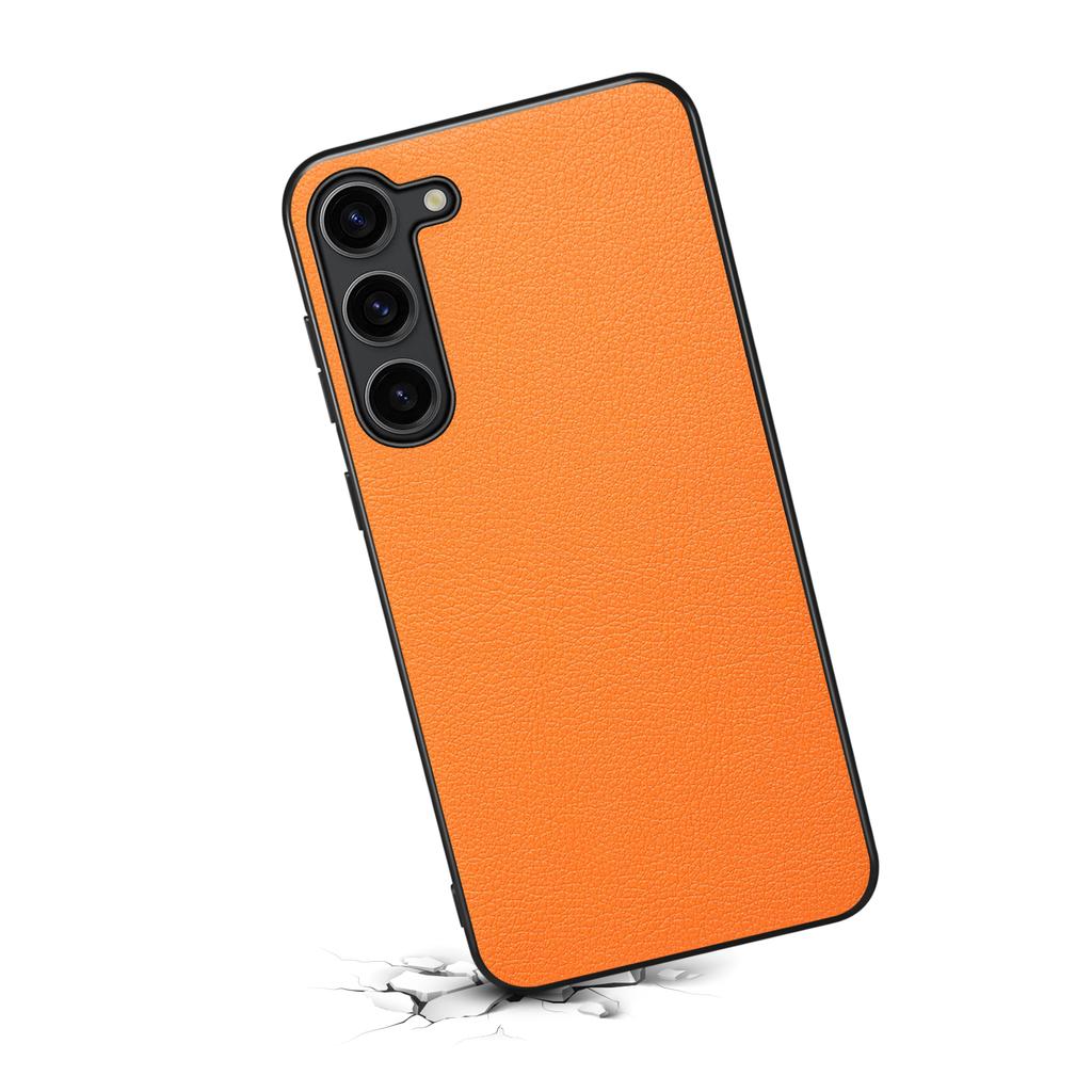 For Samsung Galaxy S24 Calf Texture Cover PC+TPU+PU Leather Slim-Fit Cell Phone Case