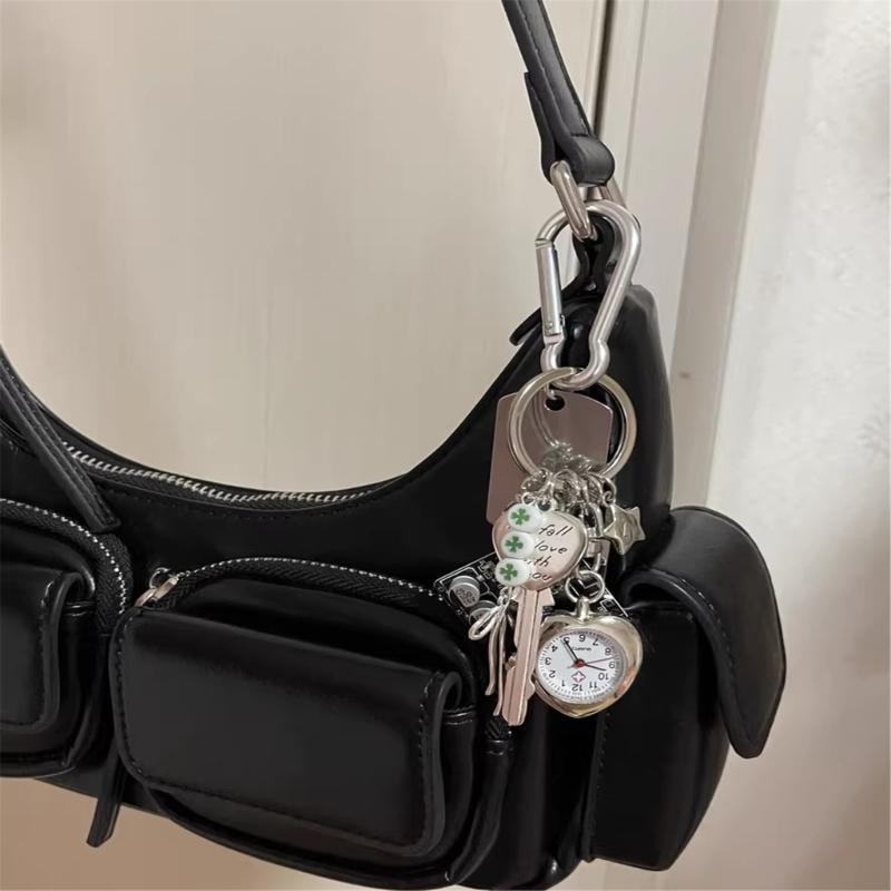 Pocket Watch Pendant Multifuntional Jewelry Fashionable Keychain Accessory Bag Ornament Suitable for Dresses and Tees