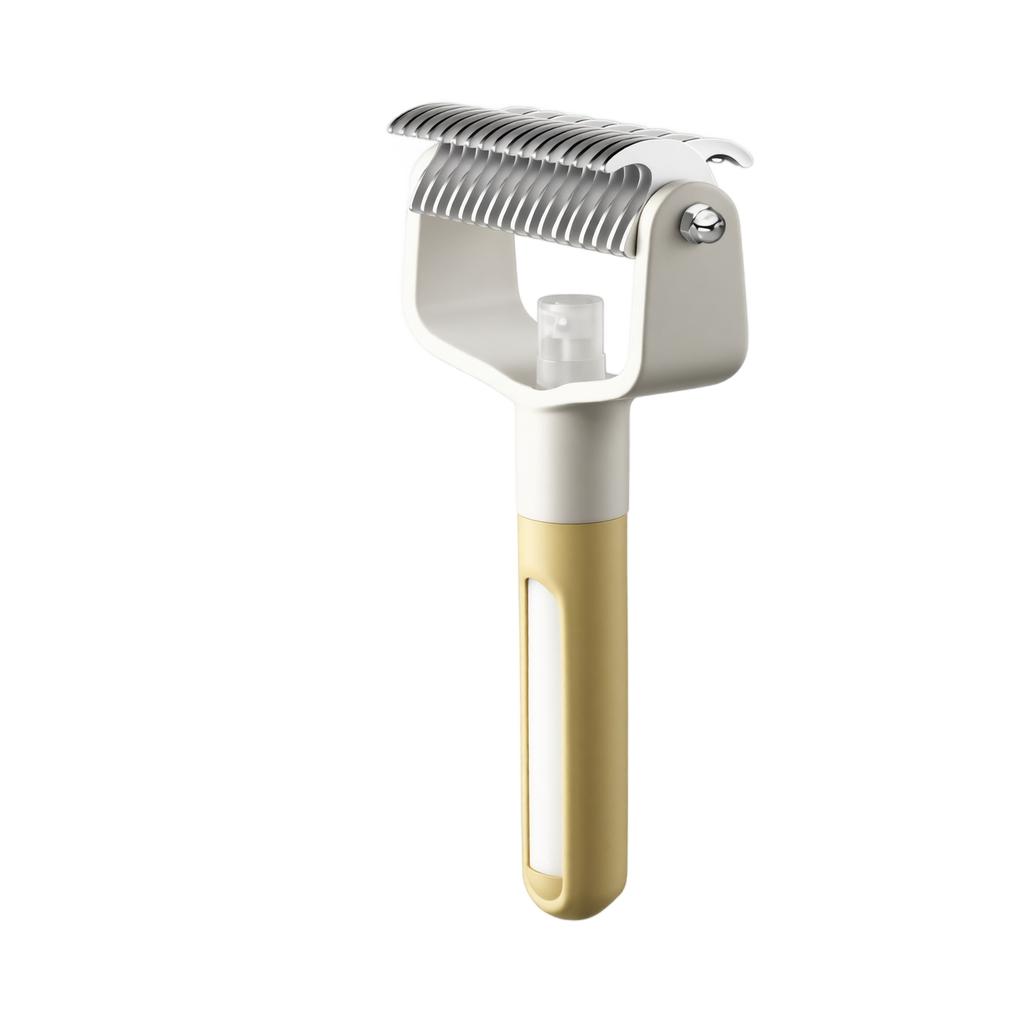 Pet Grooming Dematting Comb for Cats and Dogs Safe Fur Removal Tool Ergonomic Handle Deshedding Rake for Thick Long Hair Undercoat Removal