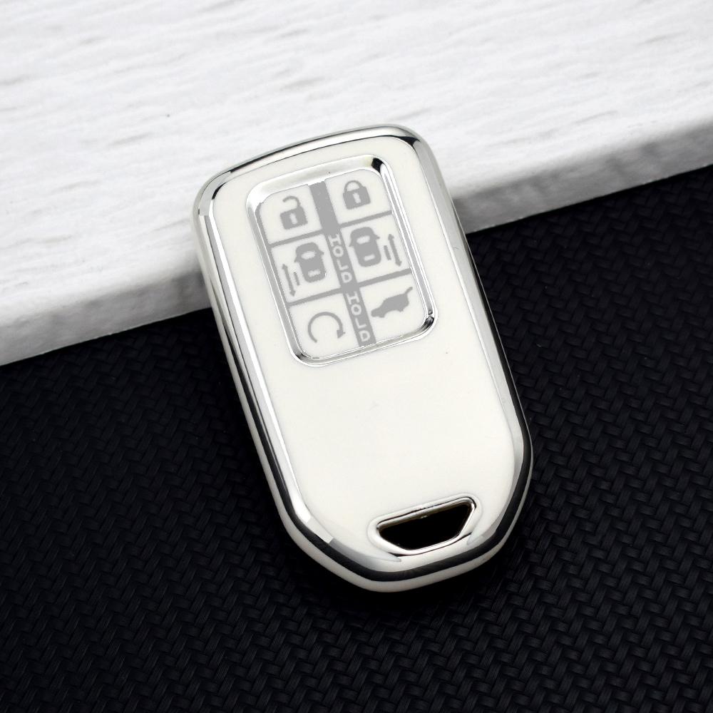 

5/6 Buttons TPU Car Key Case Cover for Honda Civic Accord CRV Pilot Odyssey Ridgeline Passport Soft Key Bag Protector Keychain