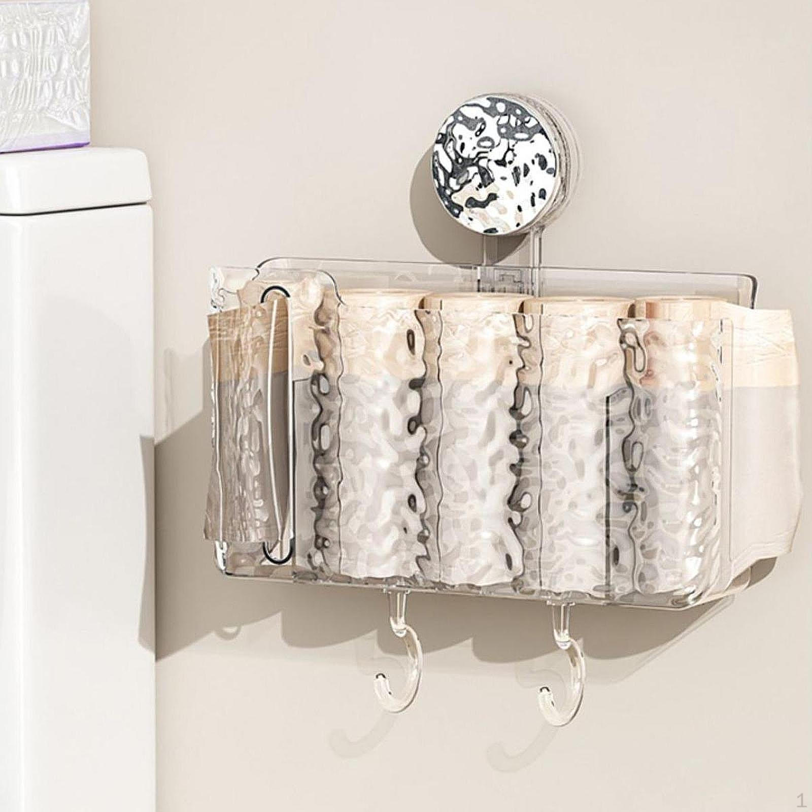 Kitchen Garbage Bag Dispenser Suction Cup Shower Shelf Bathroom Organizer Trash чистый