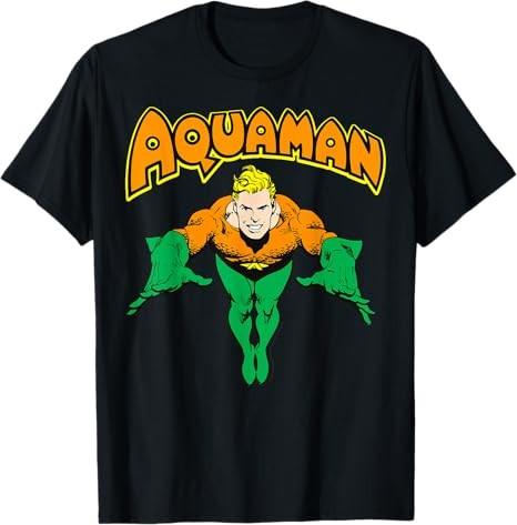 Comics AquaUnisex Portrait Logo Black TShirt S