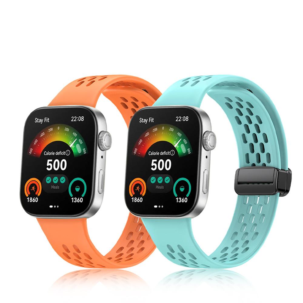 Silicone Strap For Huawei Watch Fit 3 Sport Hollow Breathable Band Magnetic Buckle Wristband For Huawei Fit 3 Fit3 Bracelet Belt
