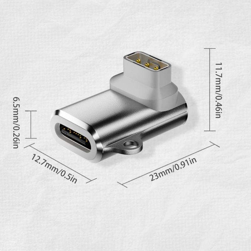 Universal Magnetic Charging Adapter Type C To 3 Pin Connector With LED Indicator Portable Keychain Design For Smartwatch