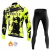 Winter Thermal Fleece Long Sleeve Cycling Jersey Set Bib Pants Ropa Ciclismo Bicycle Clothing MTB Bike Men Pro Team Suit