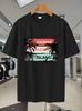44G Breathable Mesh Short Sleeve T-shirt - Hawaiian Tropical Print with Palm Trees & Sunset