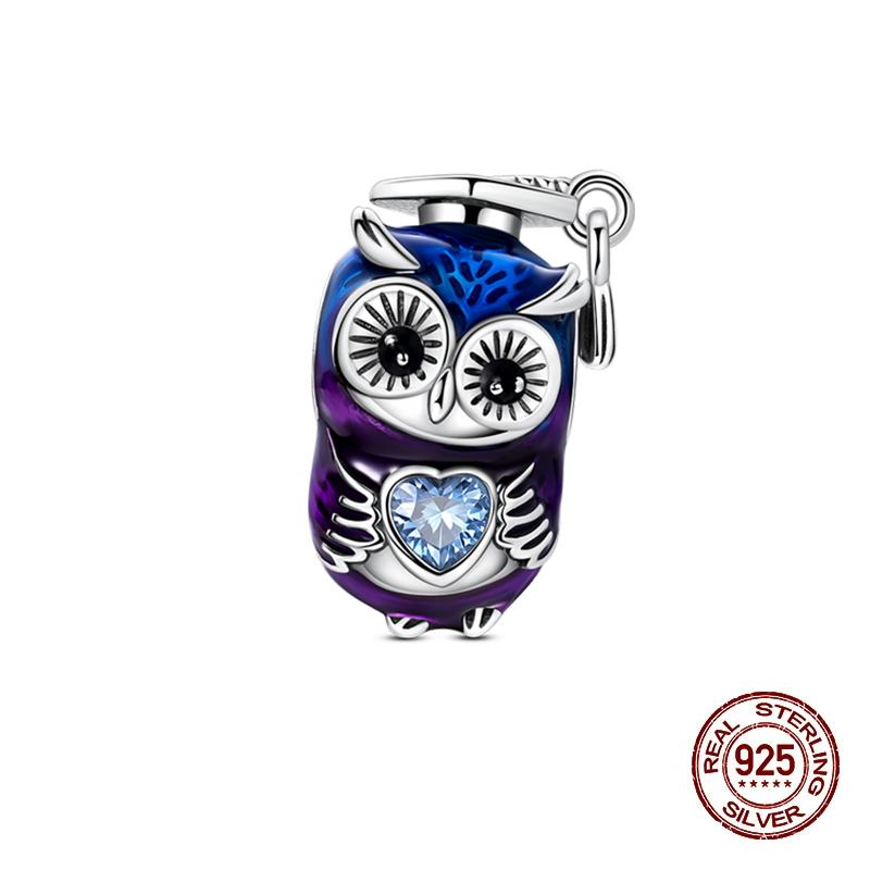 Charms Kupferrosa Katze Eule Tier Herz Zirkonia Charm Perlen Passen Original Armbänder Feiner DIY Schmuck