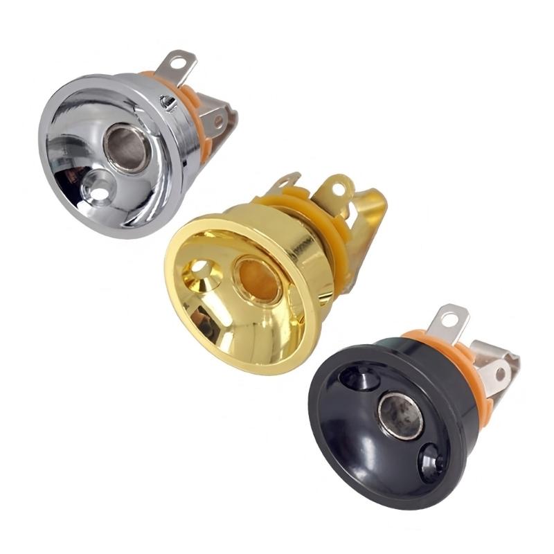 Mono Instrument Jacks Electric Guitar Jacks Single Channel Guitar Plug Metal Texture for Electric Guitar and Bass
