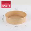 Disposable Kraft Paper Salad Bowl with Lid, 900ml