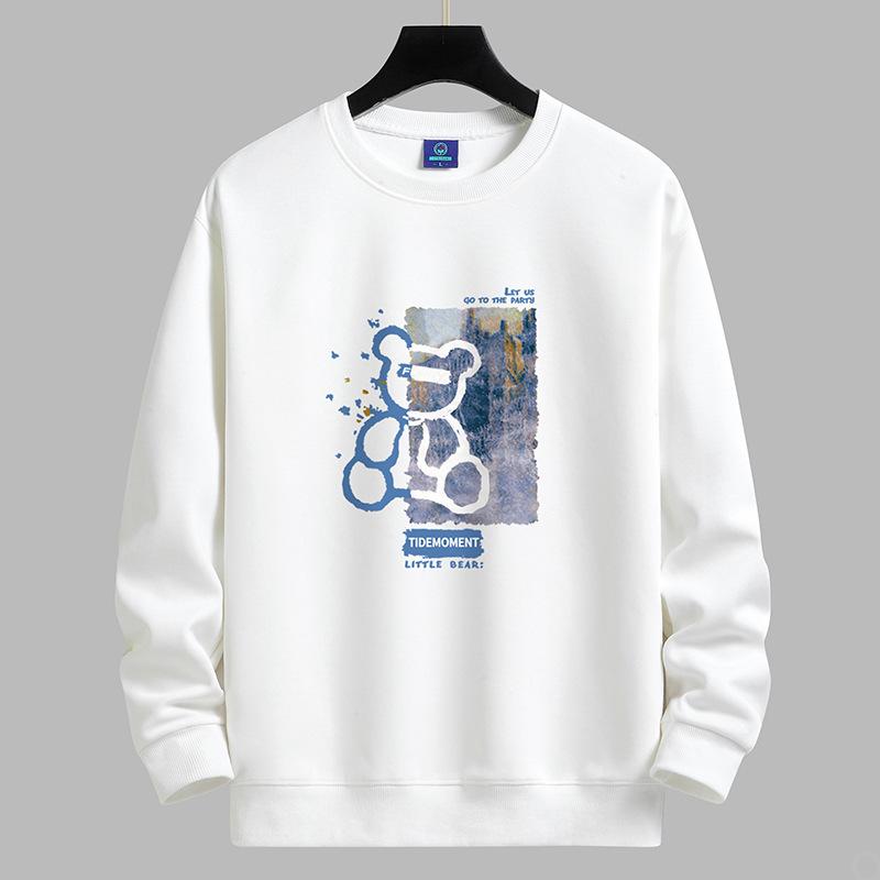 QICED HerbstkleidungHerbst O-AusschnittLässige bedruckte Herren Langtops Unterhemd Langarmhemden