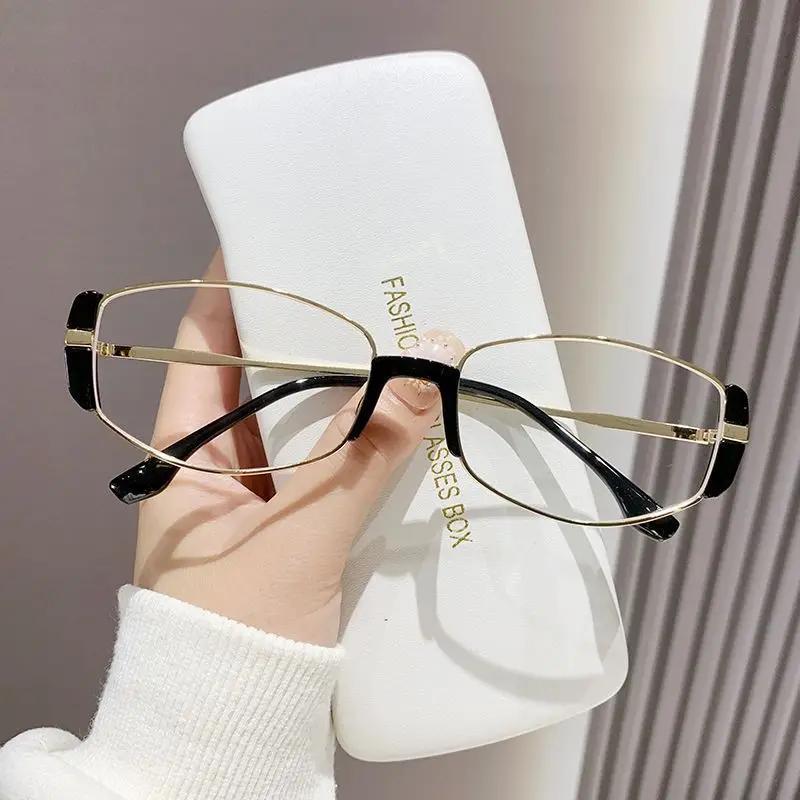 New Modern Retro Tea Narrow Frame Sunglasses Luxury Cat Eye Metal Sunglasses For Women Vintage Men Travel Outdoor Sunglasses