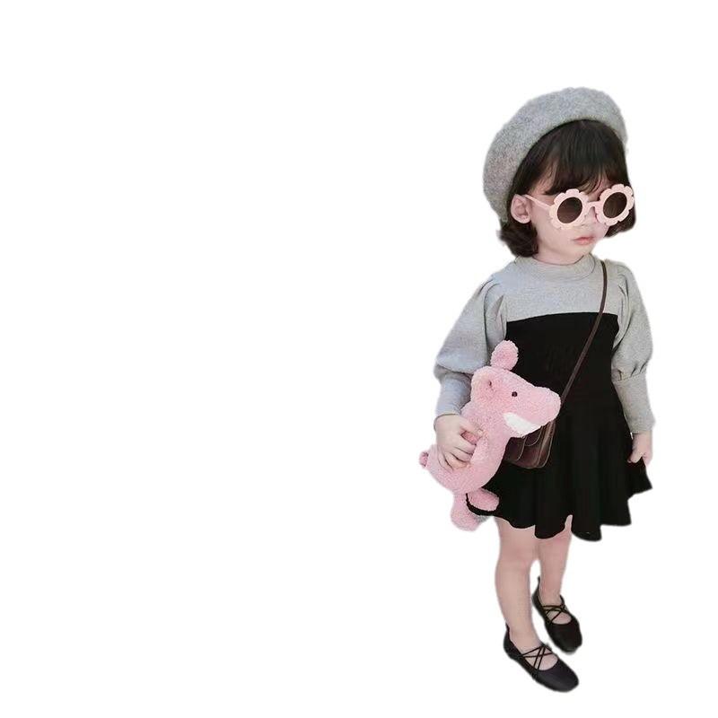 Girls Long Sleeve Dress for Spring Autumn Korean Princess Dress for Toddlers