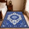New Classical Carpet Decoration Bedroom Bedside Washable Short Velvet Rug Outdoor Balcony Foldable Soft Floor Mat Blue White