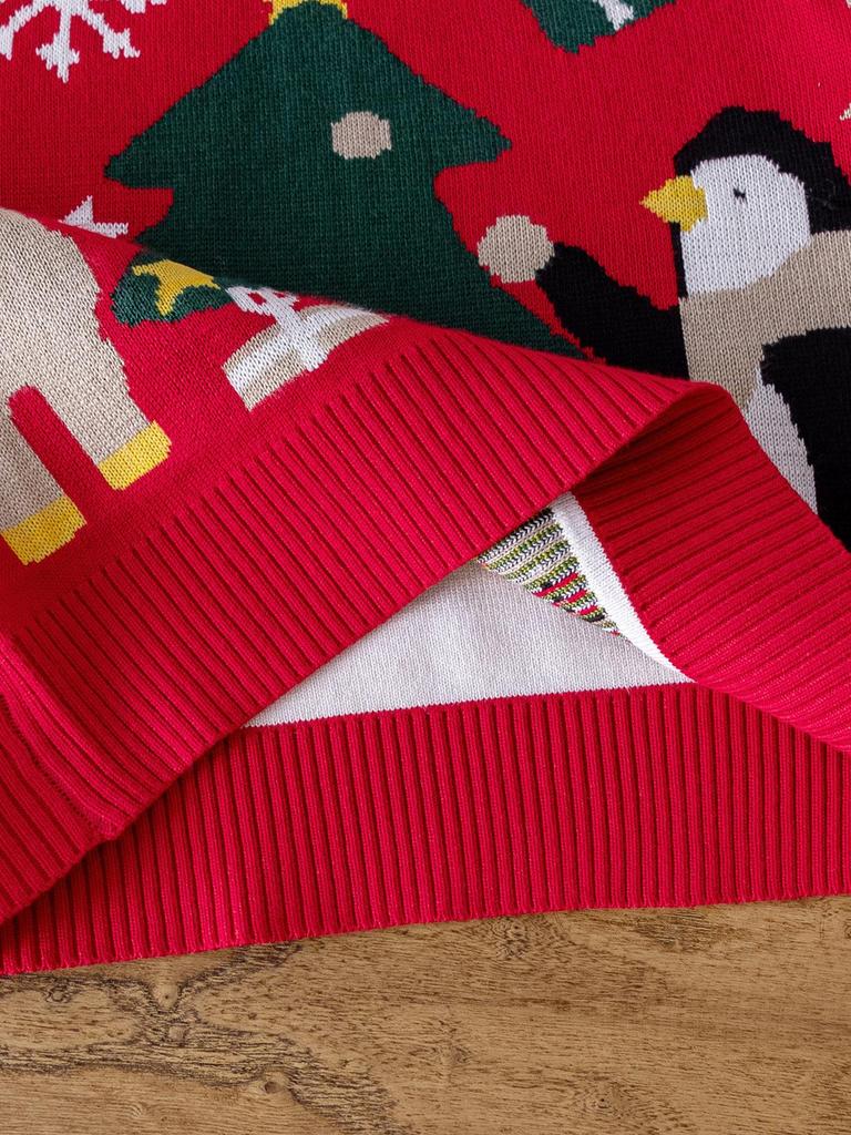 Autumn/Winter Children's Christmas Jacquard Knit Pullover Sweater