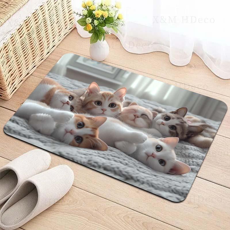 1PC Cute Dog Pattern Kitchen Rugs Non-Slip Home Door Mats Pop design Bathroom Rugs Bath Mat Carpet for Home Sink Laundry Decor