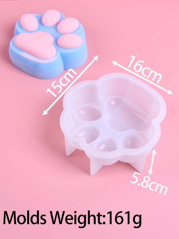 Large Cute Cat Paw Squishy Squeeze Toys Silicone Mold DIY Scented Candle Soap Molds Plaster Resin Craft Gift Making Accessories