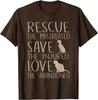 Rescue Save Love Animal Rescue Dog Cat Lover Graphic Tee Short Sleeve Casual TShirt