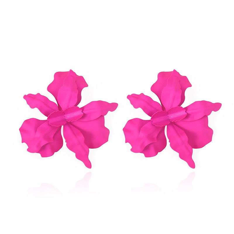 

Европейская и американская мода 3D серьги с цветочным дизайном - Красочный аксессуар в виде лепестков с запеченной краской для женщин