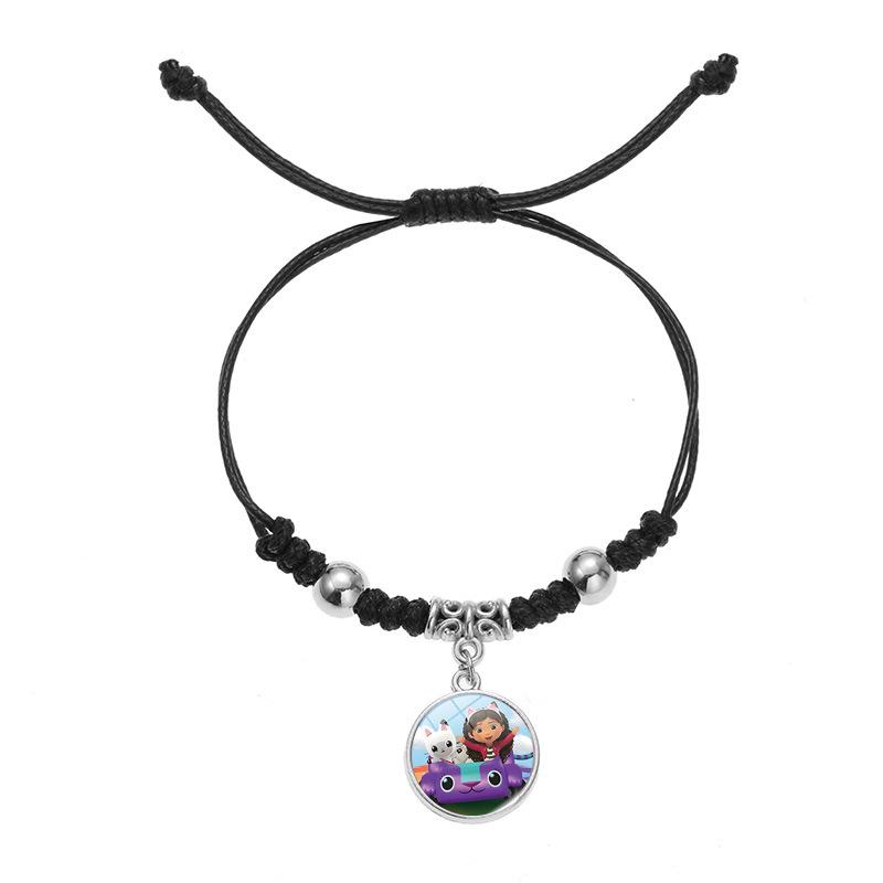 1Pc Stitch Blue Cartoon Braided Cord Stretch Bracelet, Stitch Wristband