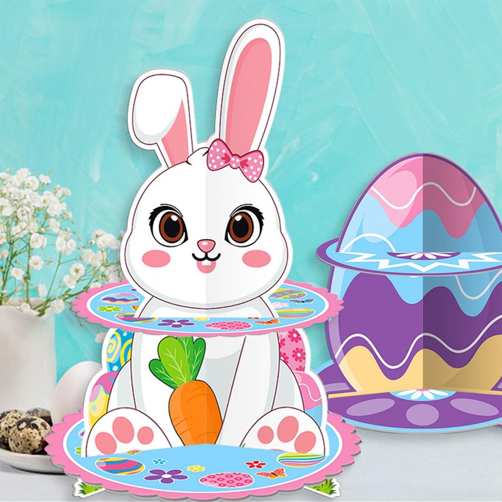 Cupcake Holder Cardboard Versatile Pastries Holder Double Layer Dessert Tower Display For Birthday Festival Wedding Decoration, Egg Shape