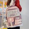 Backpack for Middle School Students, Korean Style Trendy Color-blocking Backpack