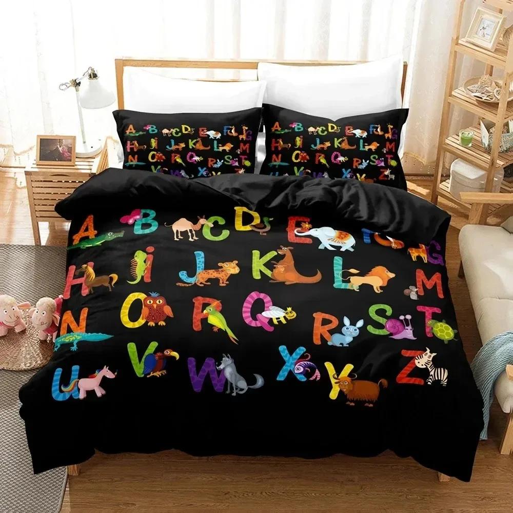 Alphabet Lore Duvet Cover Pillowcase Bedding Set 2/3 Pieces bedroom decoration Girls Boys adult Single/Double/Large Size