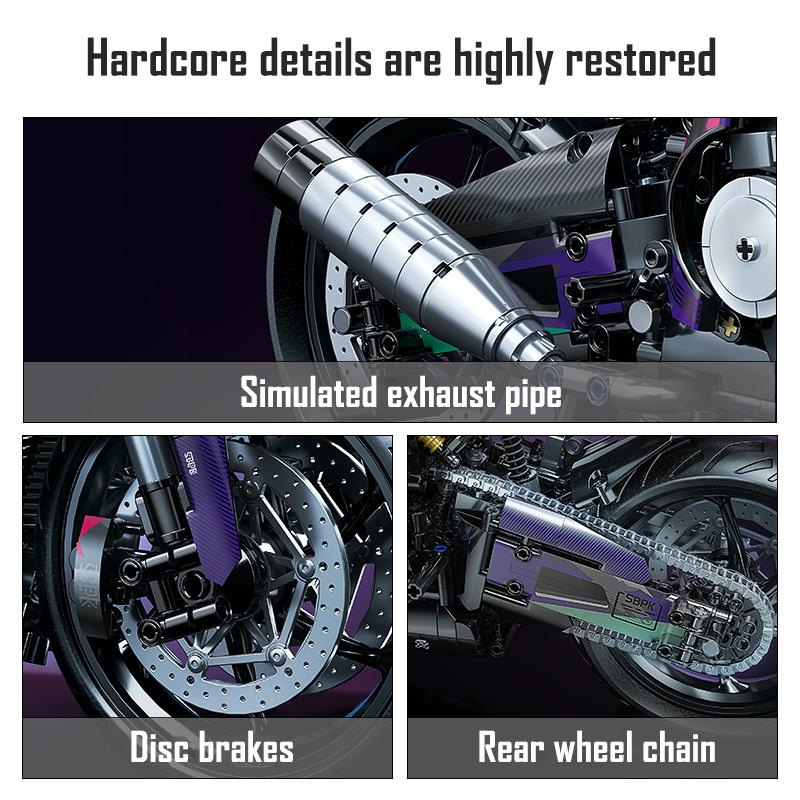 TOYLINX 2062PCS DIY Motorcycle Building Blocks Model Kit for Adults Set Children Education Toy for Boy Motorcycle  Holiday Gifts