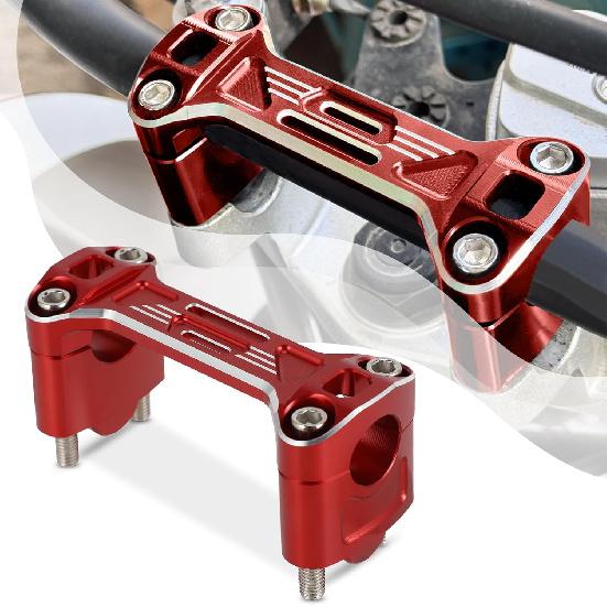 

Handlebar Risers for Hawk 250,7/8 30mm Motorcycle Riser HandLe Bar Clamp Mounts CNC for Hawk250/Hawk 250cc(Not Fit Hawk 250 DLX) - Red червоний