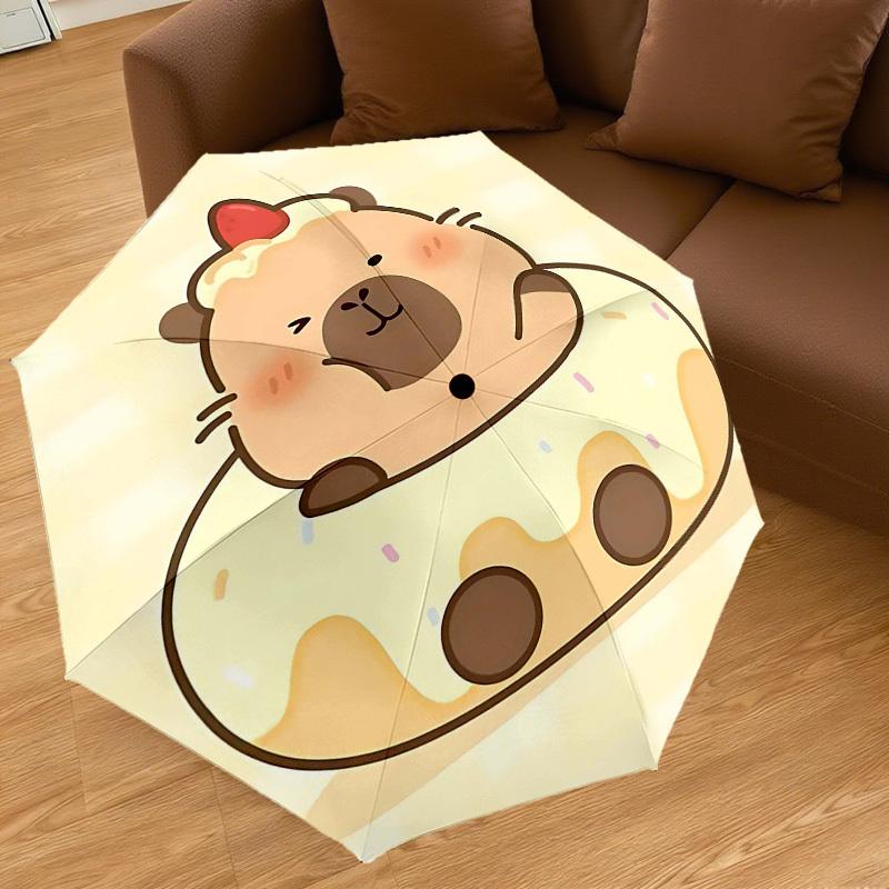 1PC Bear Donut Umbrella-8-Rib Reinforced, Automatic Open, Lightweight & Durable, Cute Fashion Accessory for Outdoor-Y0373