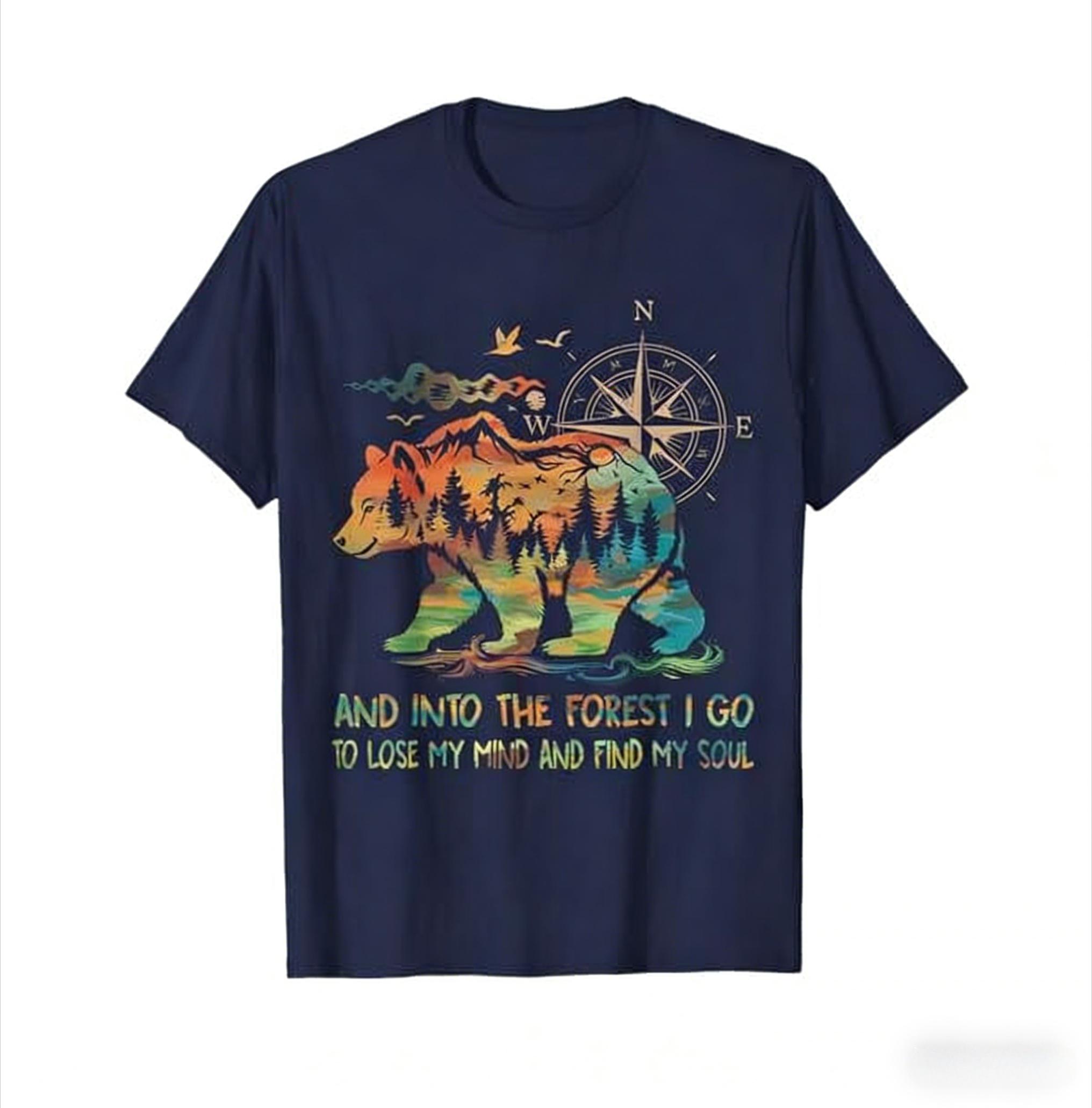 

I Walked Into The Forest Letting My Thoughts Float Freely Floral Cotton Tshirt Suitable for Both Unisex and Women for Outdoor Use 4XL