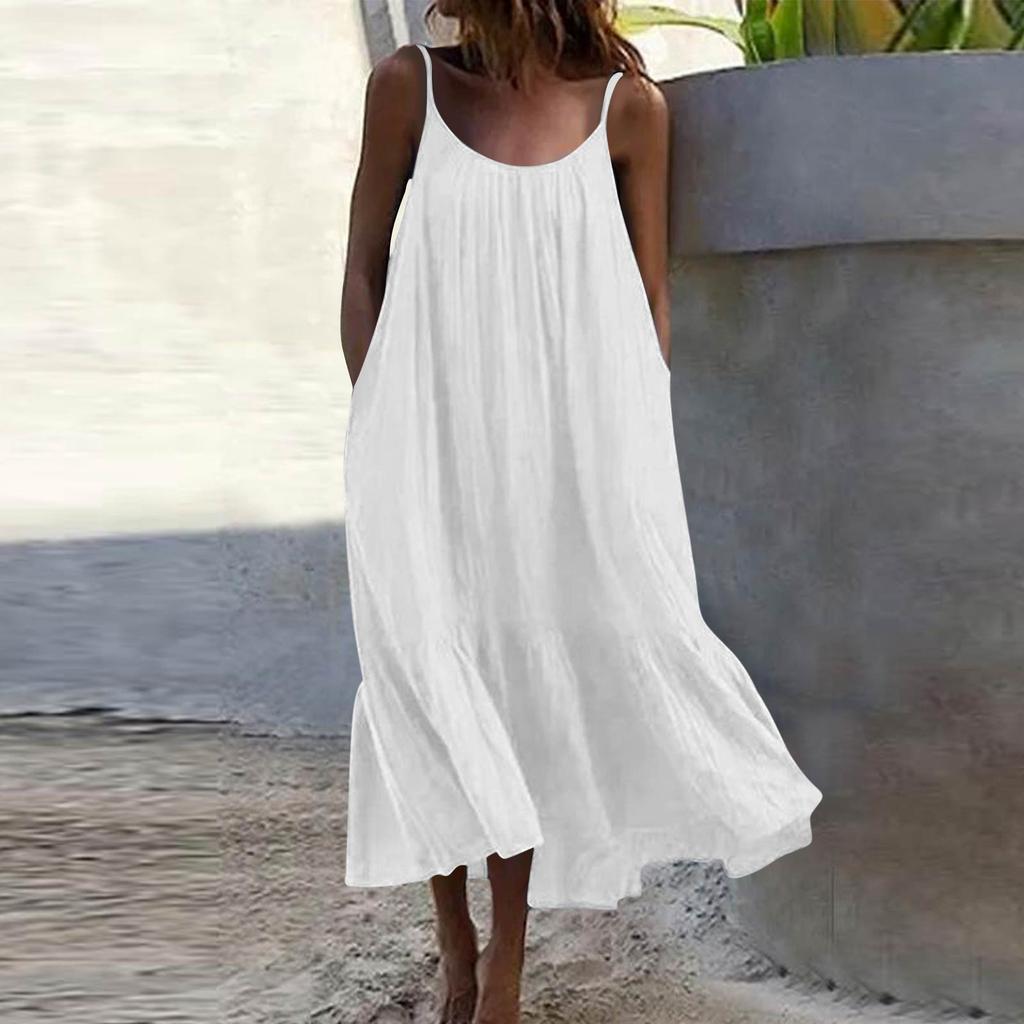 Women's Backless Strapless Dresses, Backless Loungewear Dress, Sleeveless, House Dress, Long Dress With Back Bow