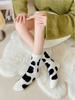 Cartoon Cute Cow Mink Velvet Socks Women Winter Soft Fleece Plush Warm Home Sleep Boot Socks Kawaii Thermal Tube Sox