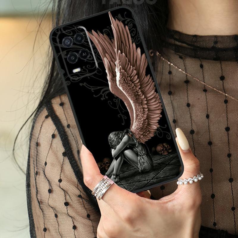 Fantasy Angel Girl Wings Case For Oppo A74 A94 A54 A80 A60 A40 A18 A38 A58 A78 A98 A96 A76 A16 A15 A17 A57 A77 A5 Pro