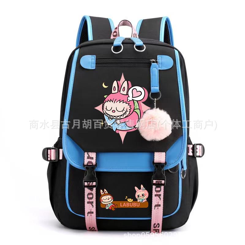 School Bag Printed Backpack USB Port Anime Cartoon Student Large Capacity Canvas Bag